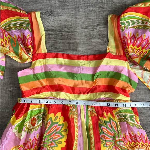 NWT Farm Rio Beach Toucans Scarf MIDI dress- multicolor - Picture 6 of 11